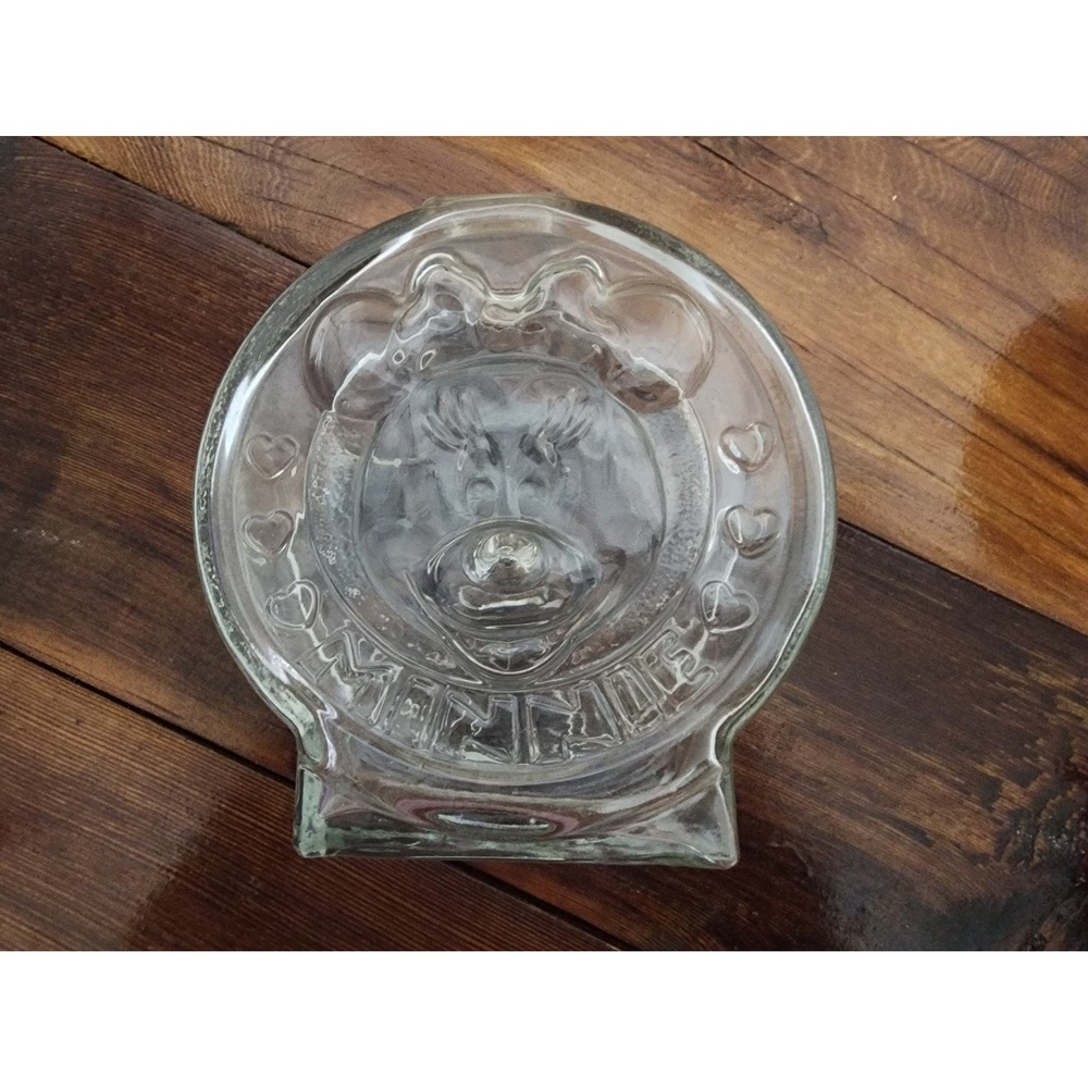 Vintage clear Walt Disney Mickey and Minnie Mouse bank‎